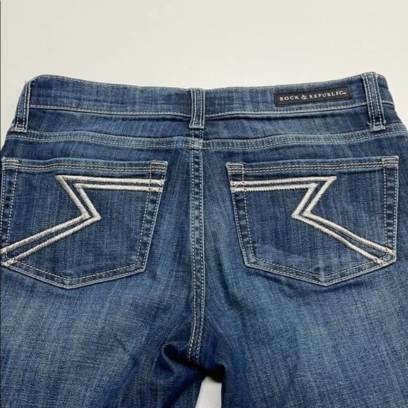 ROCK & REPUBLIC KENDALL Womens 4 SHORT Blue Jeans - Picture 4 of 5